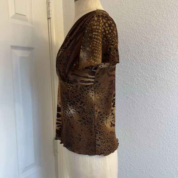 Y2k sheer leopard babydoll blouse - Picture 6 of 8